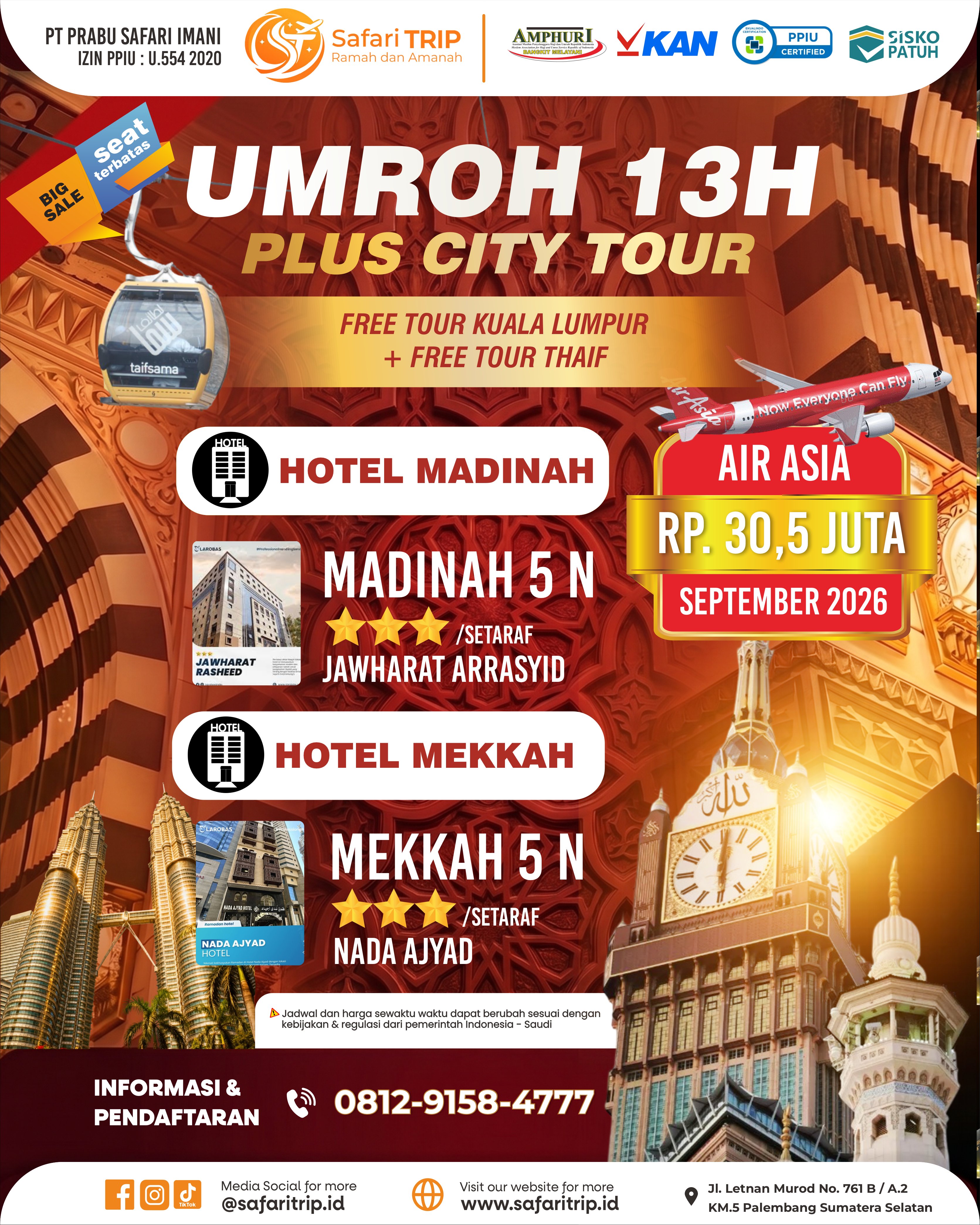 Flyer Paket Umroh 13H Plus City Tour September 2026