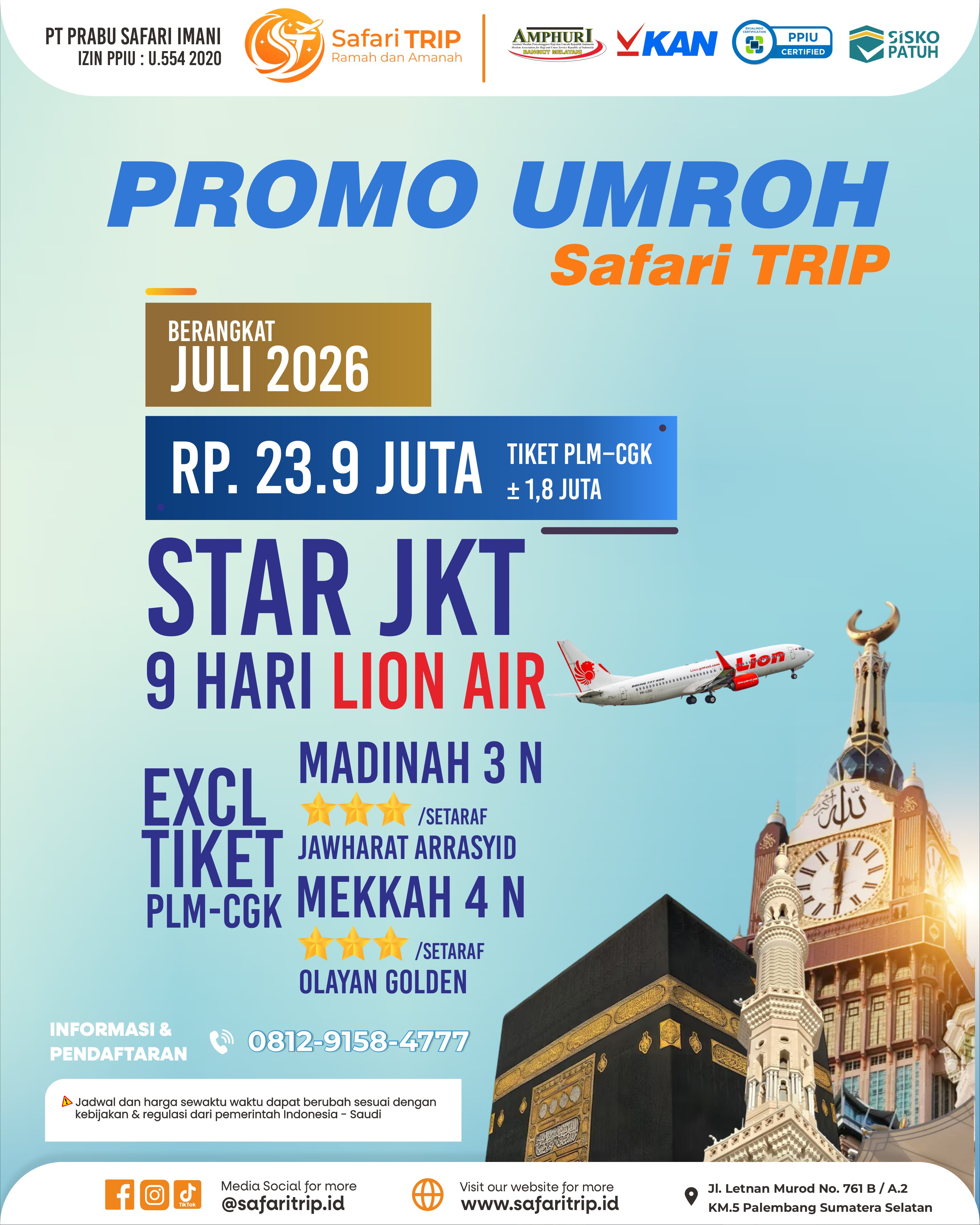 Flyer Paket Star JKT 9 Hari Lion Air Juli 2026
